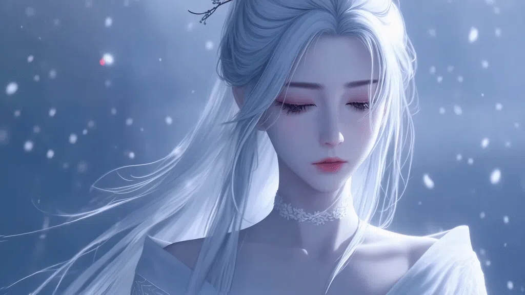 清寒白发飘雪女神