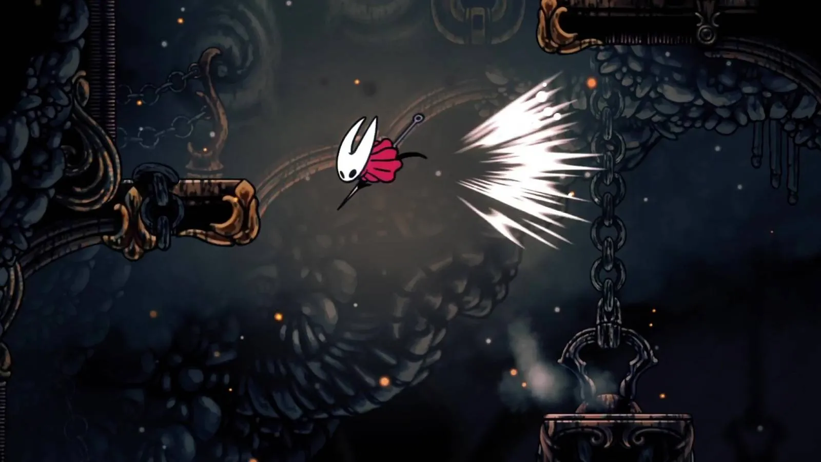 Hornet traversing the vertical landscapes of Pharloom