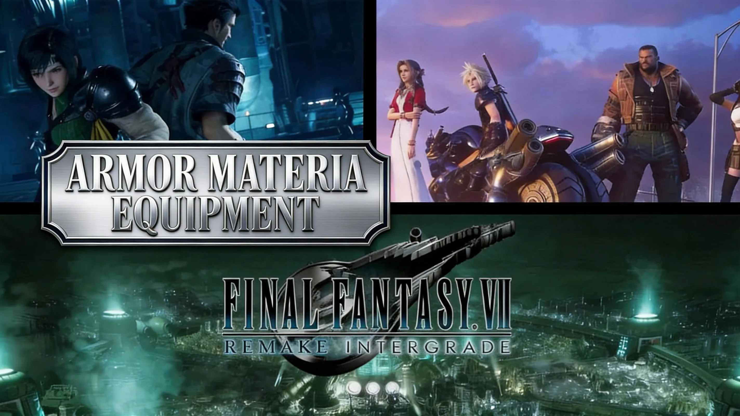 FF7 Remake Intergrade armor equipment screen showing Materia slots