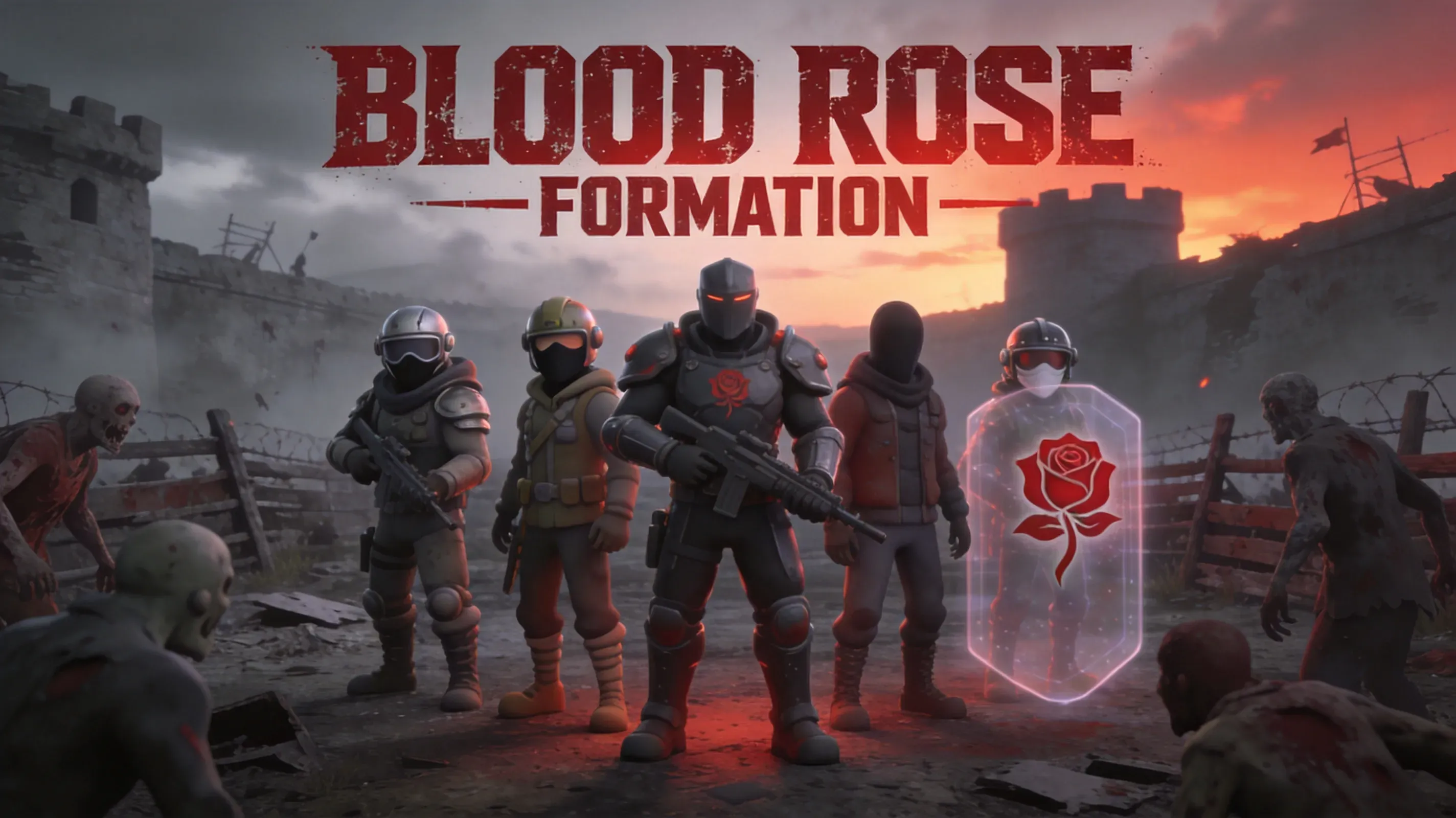 Last Z faction formation with Blood Rose heroes combat lineup