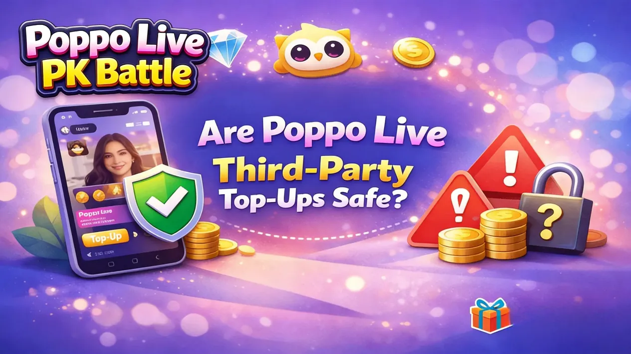 Poppo Live host streaming in active PK battle