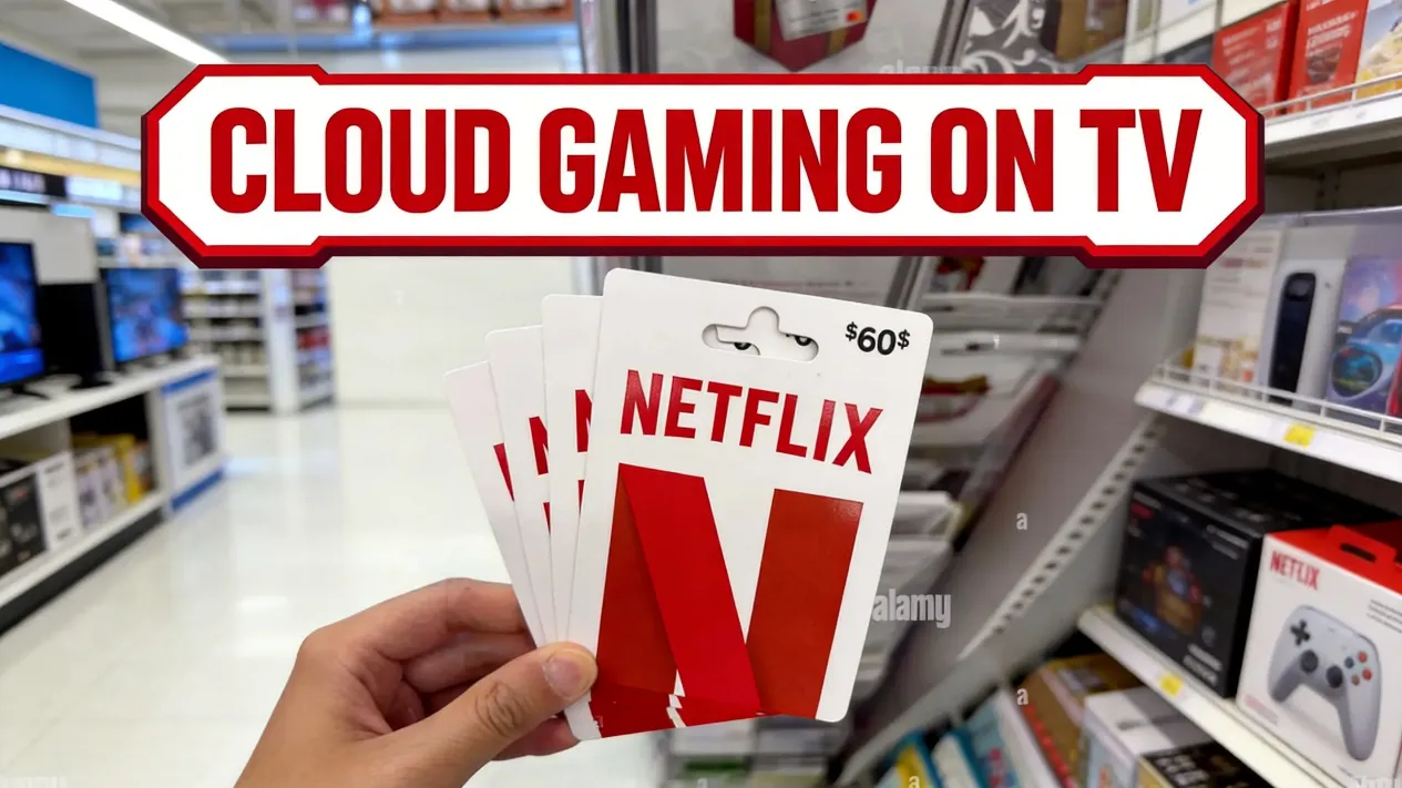 Cloud gaming on TV with controller in hand