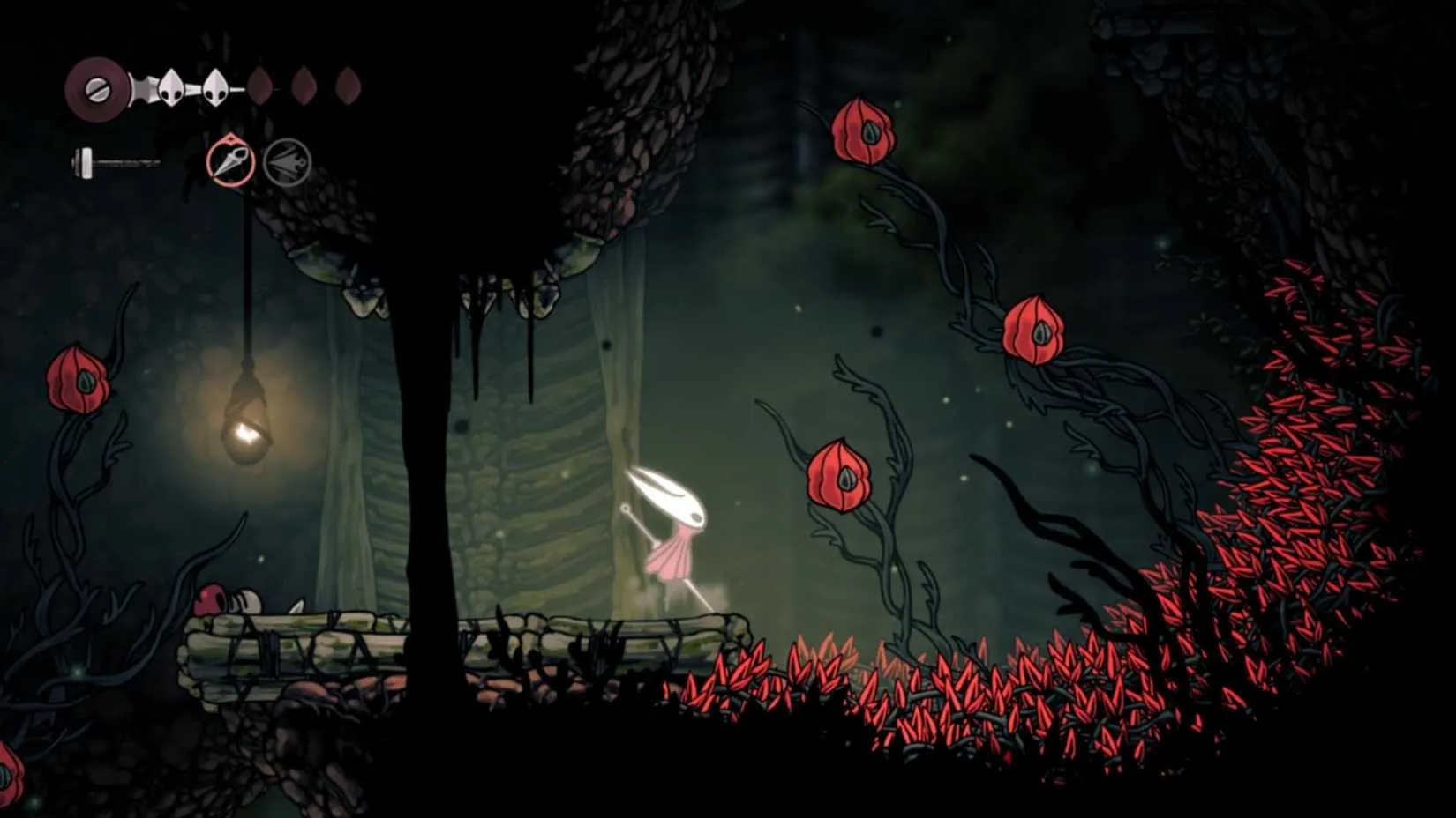 Hollow Knight Silksong red flowers