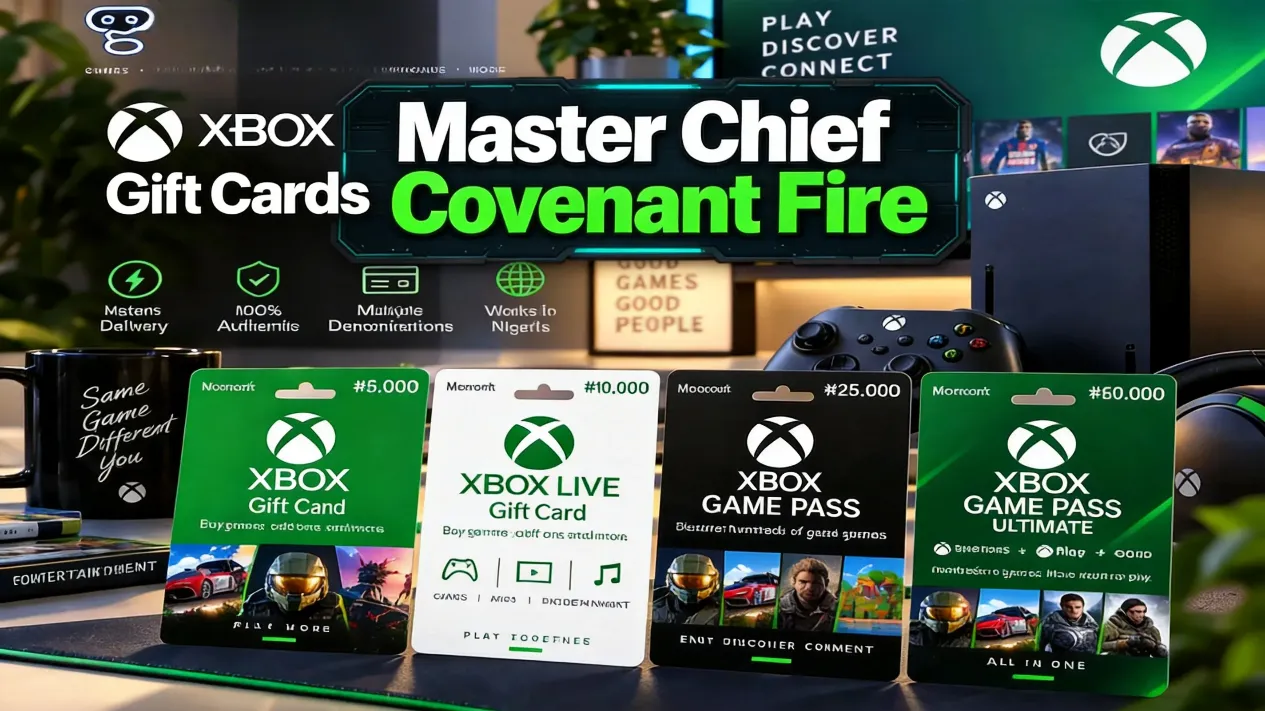 Master Chief firing rifle amid Covenant ruins