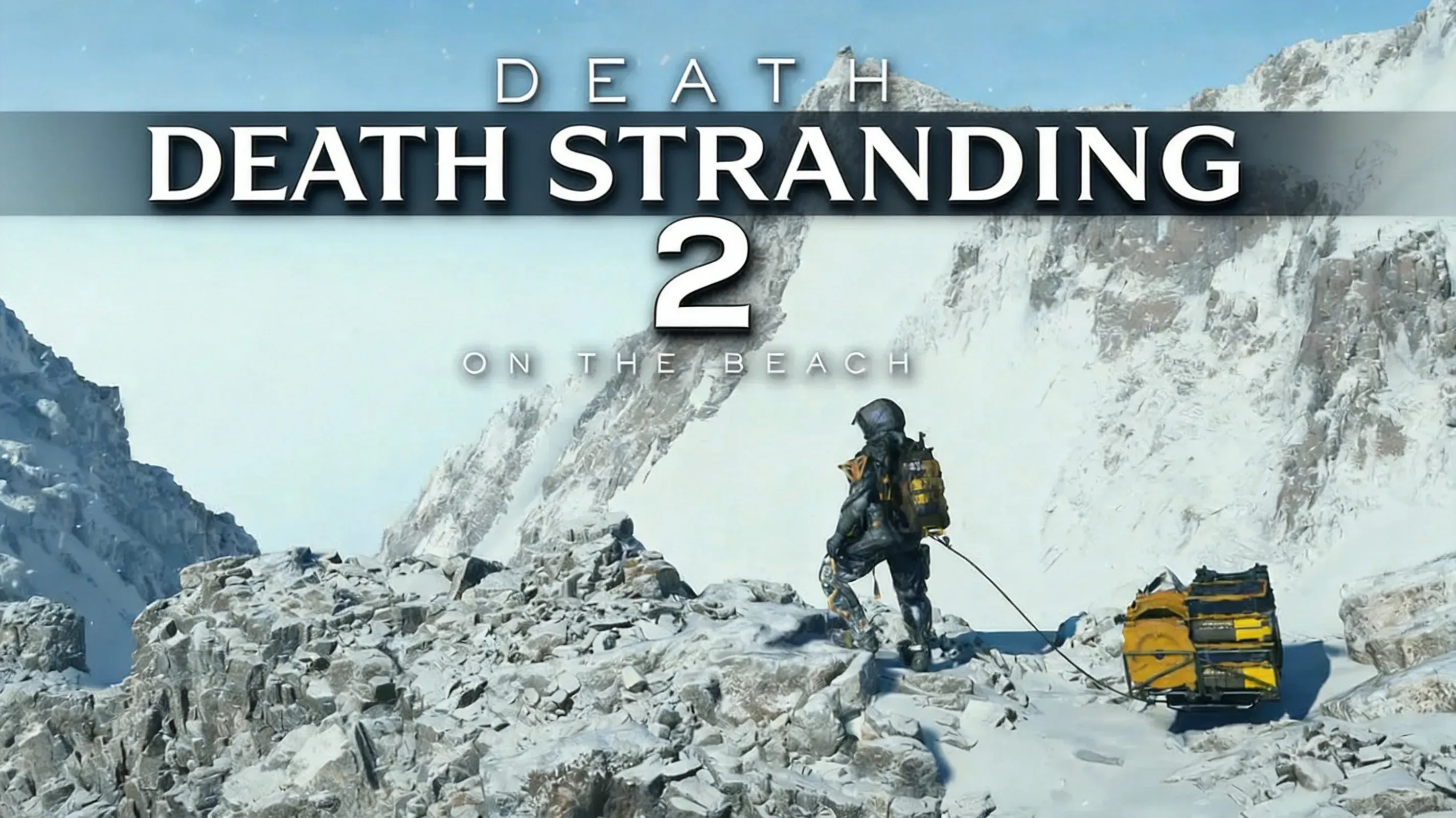Sam carrying cargo through Timefall in Death Stranding 2