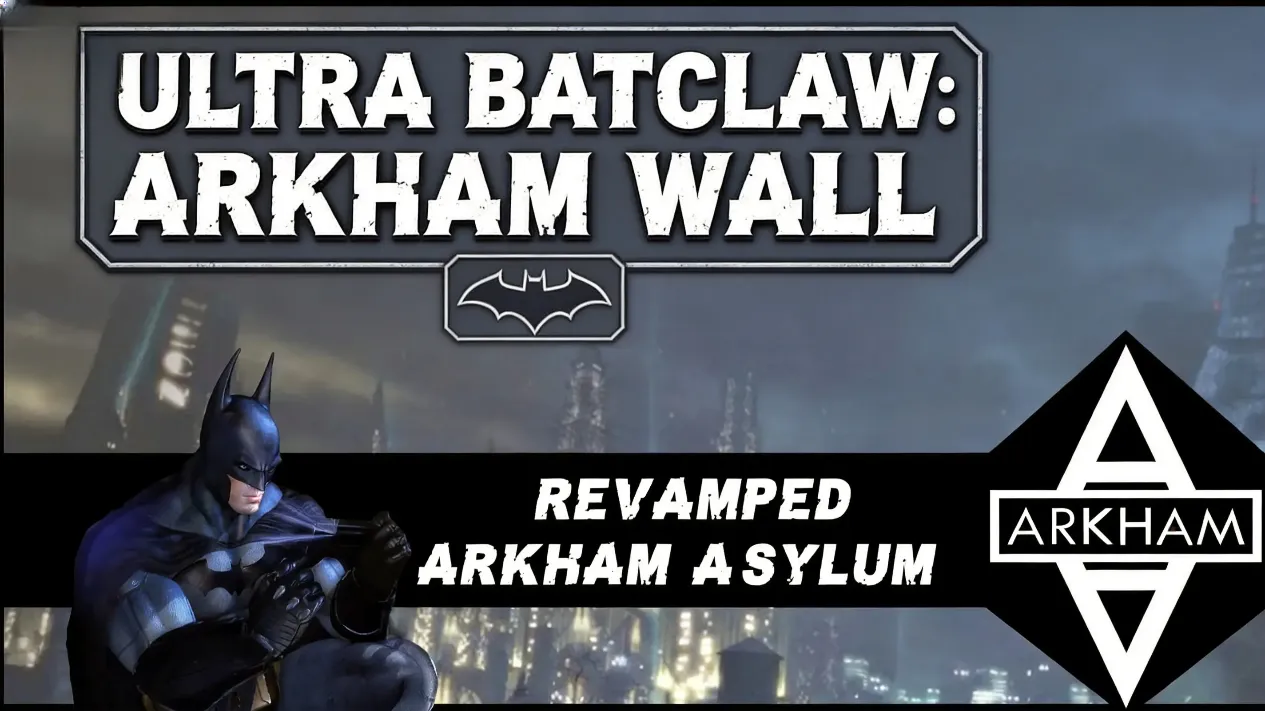 Ultra Batclaw pulling brittle Arkham Asylum wall