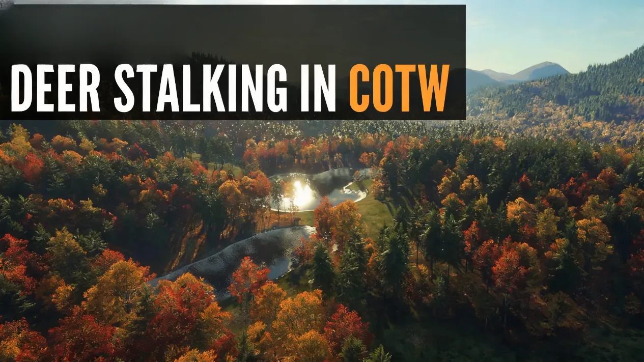 Player prone in foliage stalking deer in COTW