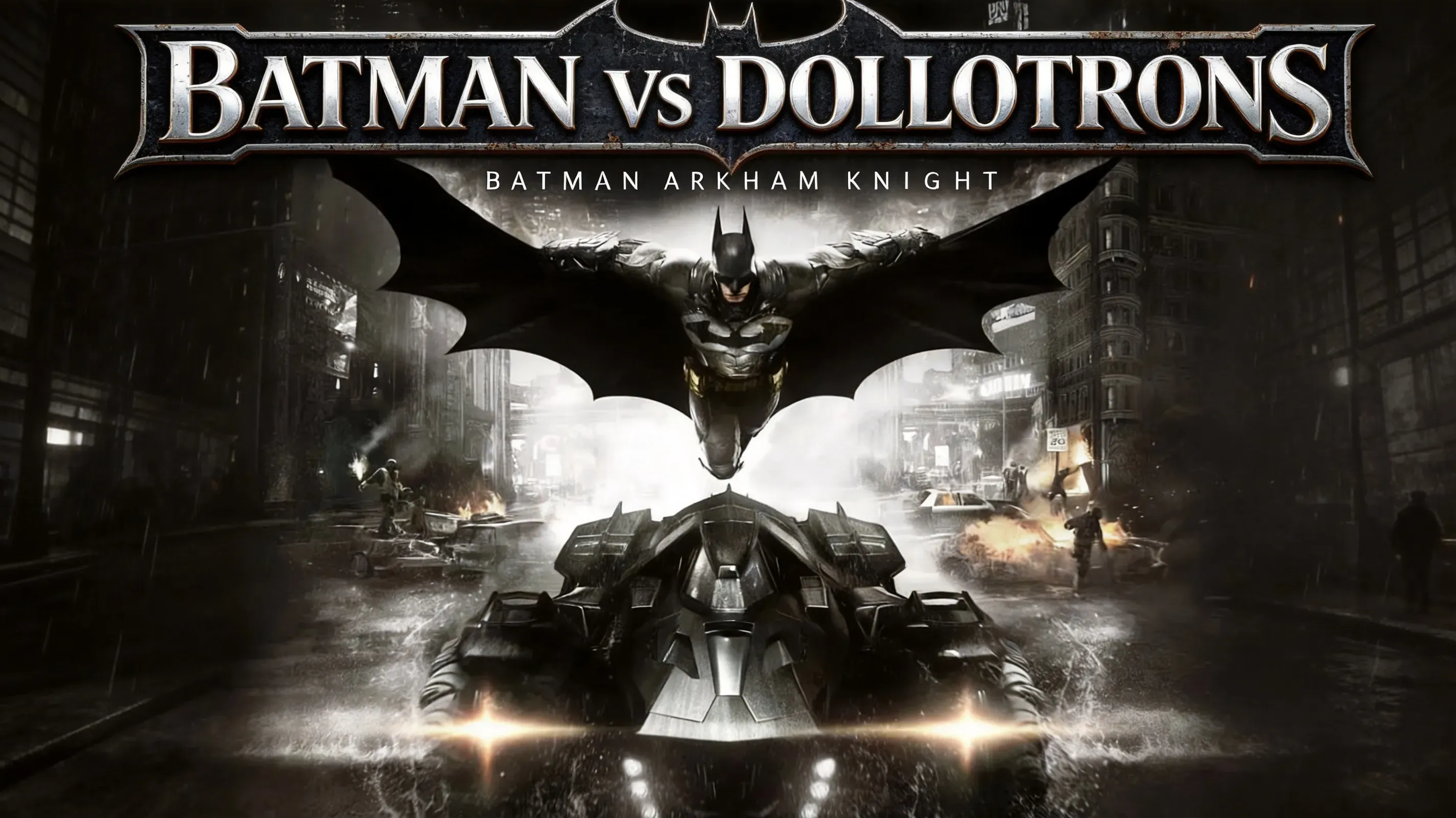 Batman facing Dollotrons in Arkham Knight surgical theater