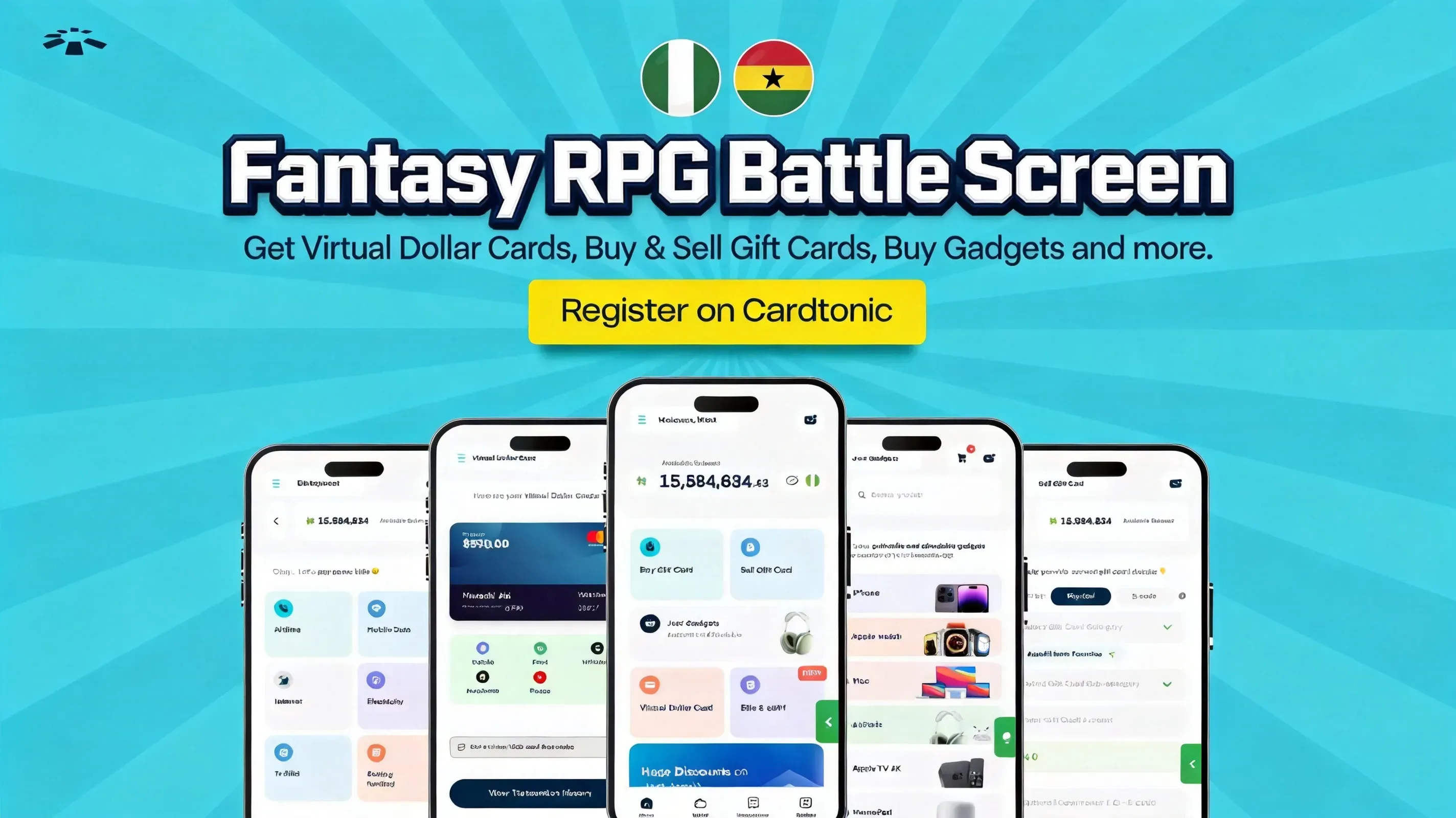 Fantasy RPG battle screen with glowing skill icons