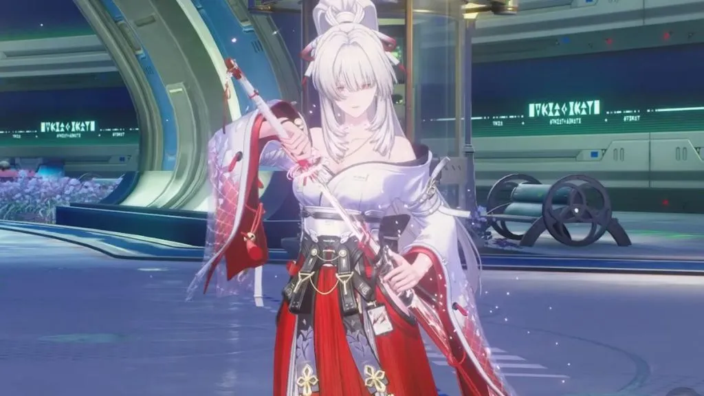 Hiyuki using her Glacio sword in Wuthering Waves