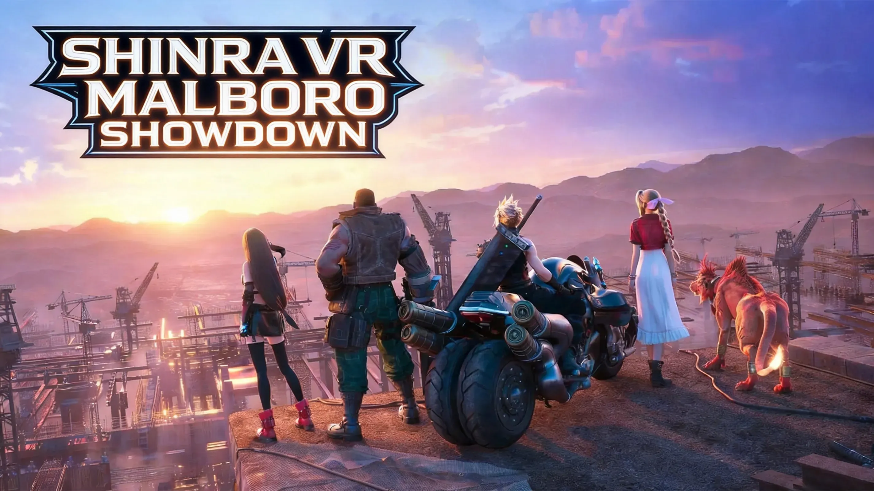 Cloud party facing Malboro in Shinra VR simulator