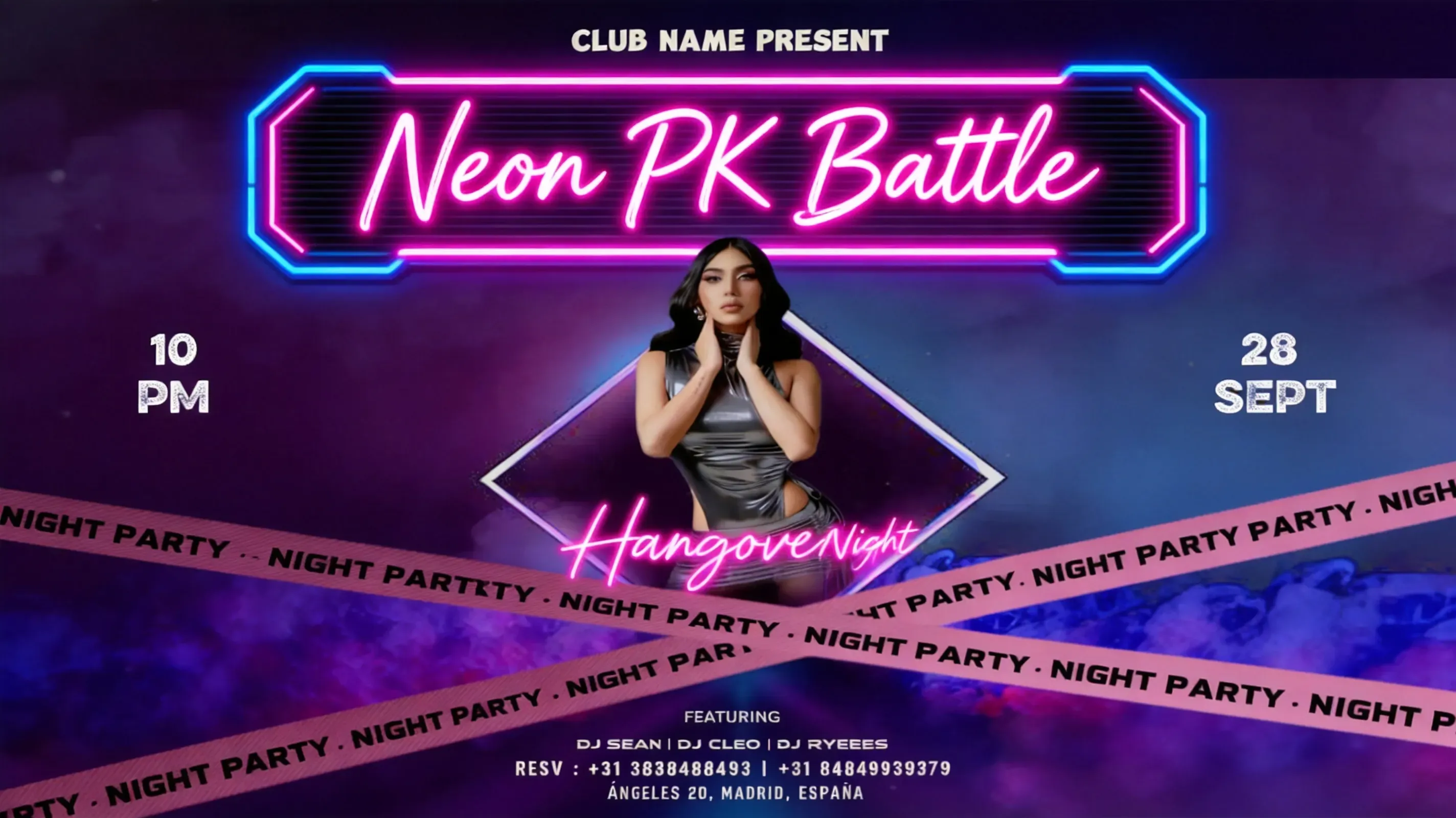 Two streamers compete in a neon PK battle stage