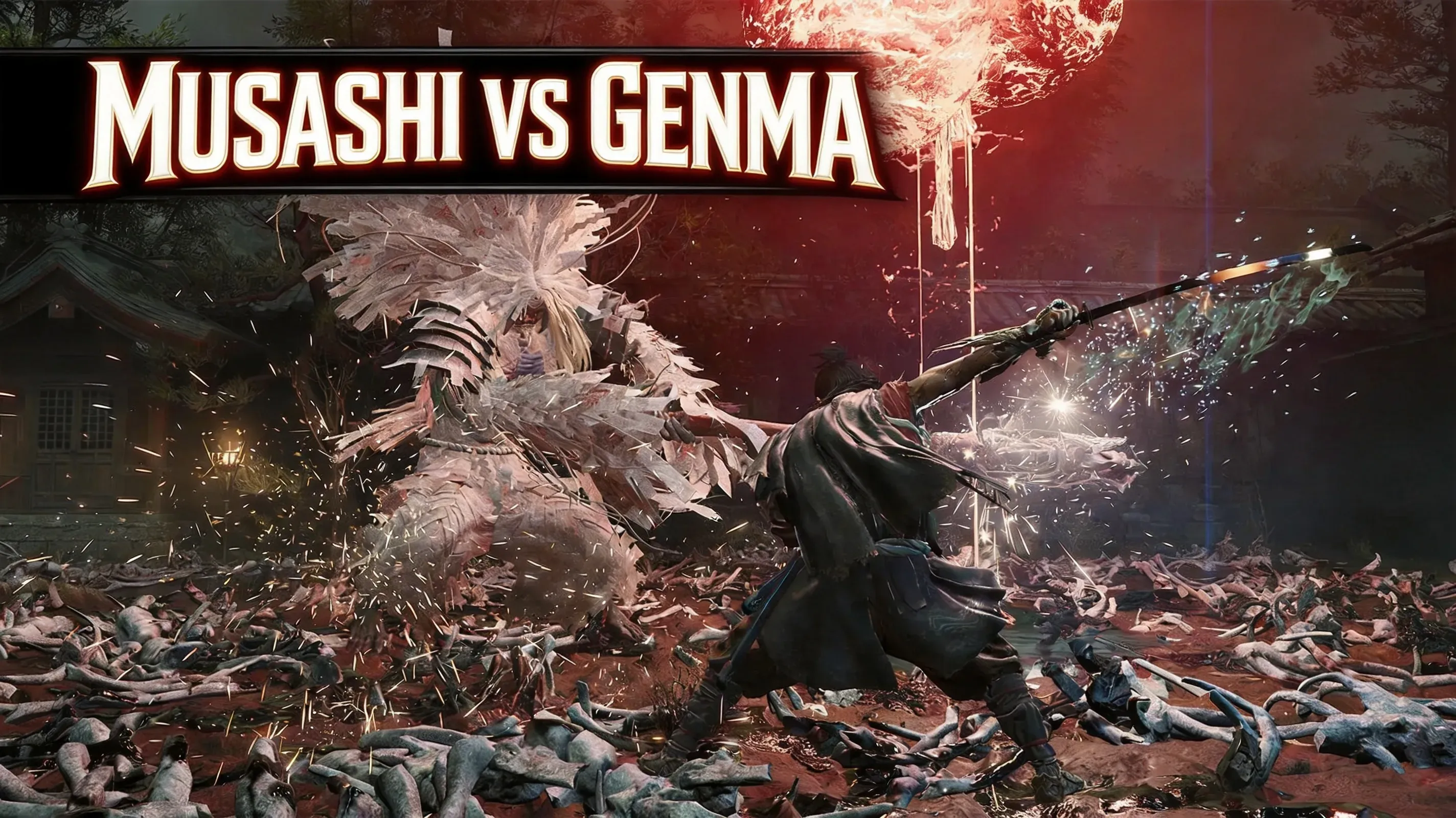 Miyamoto Musashi deflecting Genma attack in Edo Kyoto