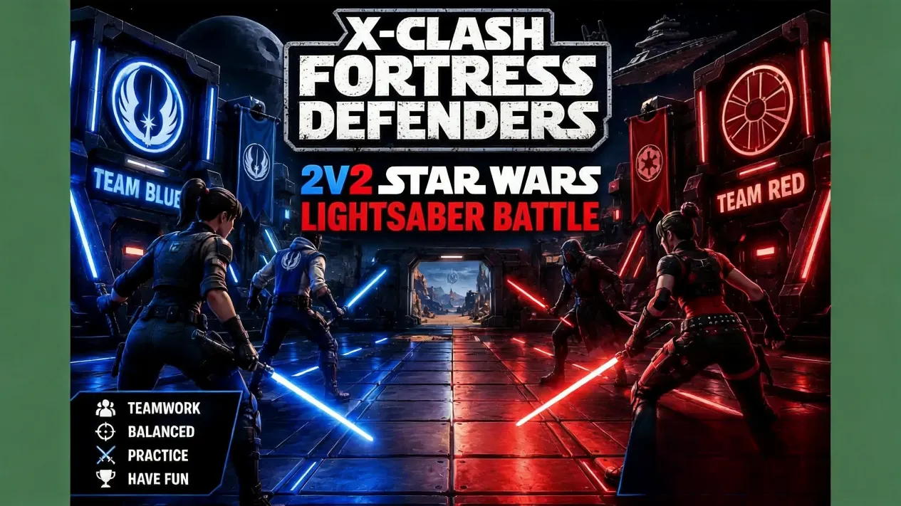 X-Clash survivors defending fortress from Void swarm