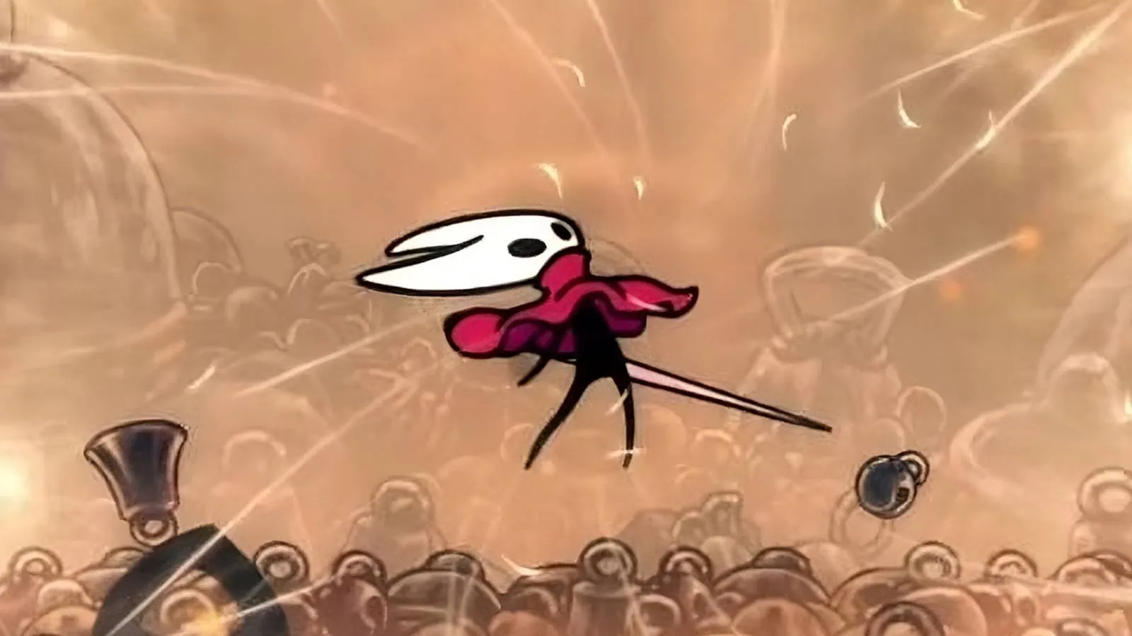 Hornet facing death in Silksong