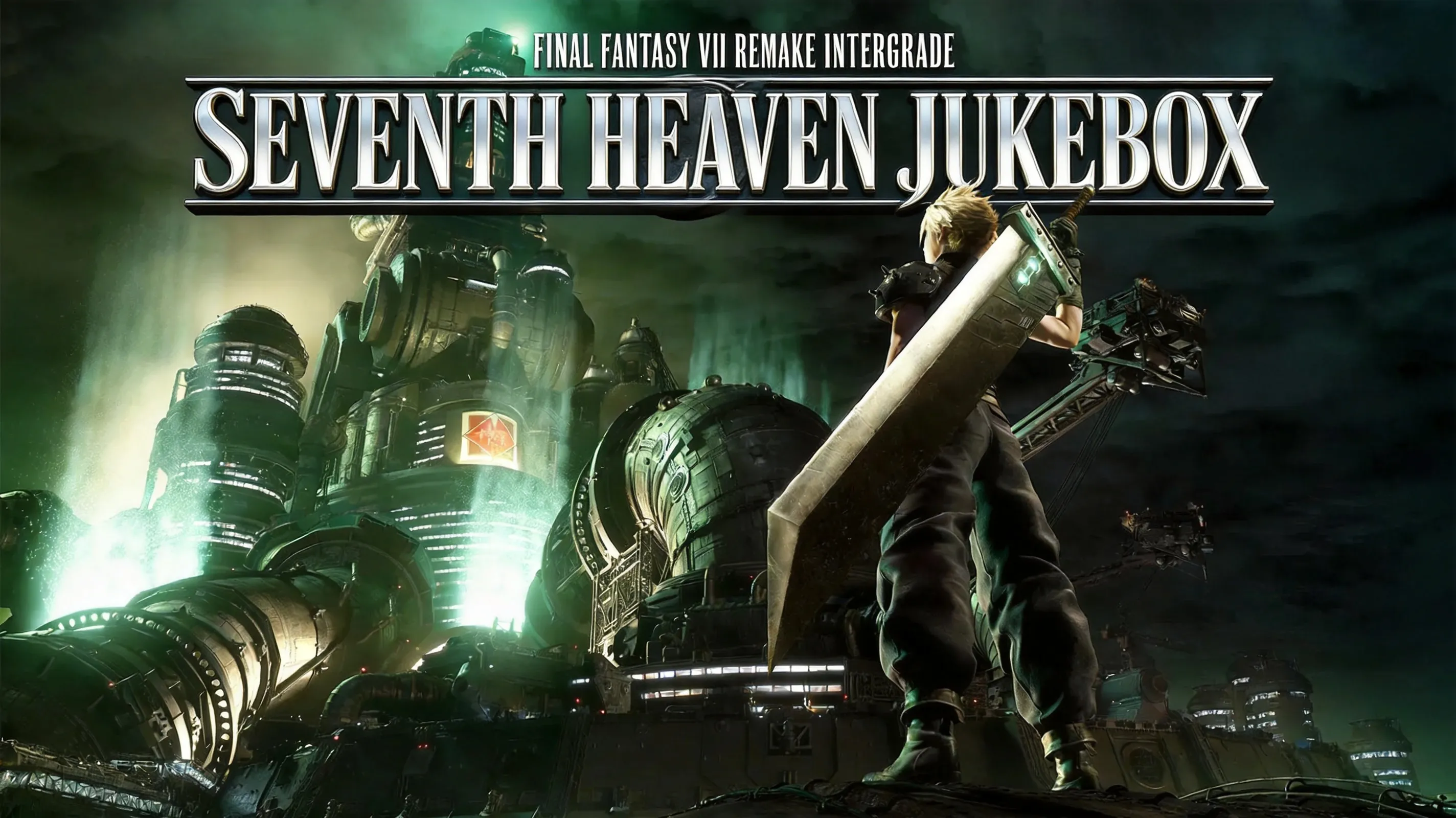 Cloud browsing Seventh Heaven jukebox in Midgar slums