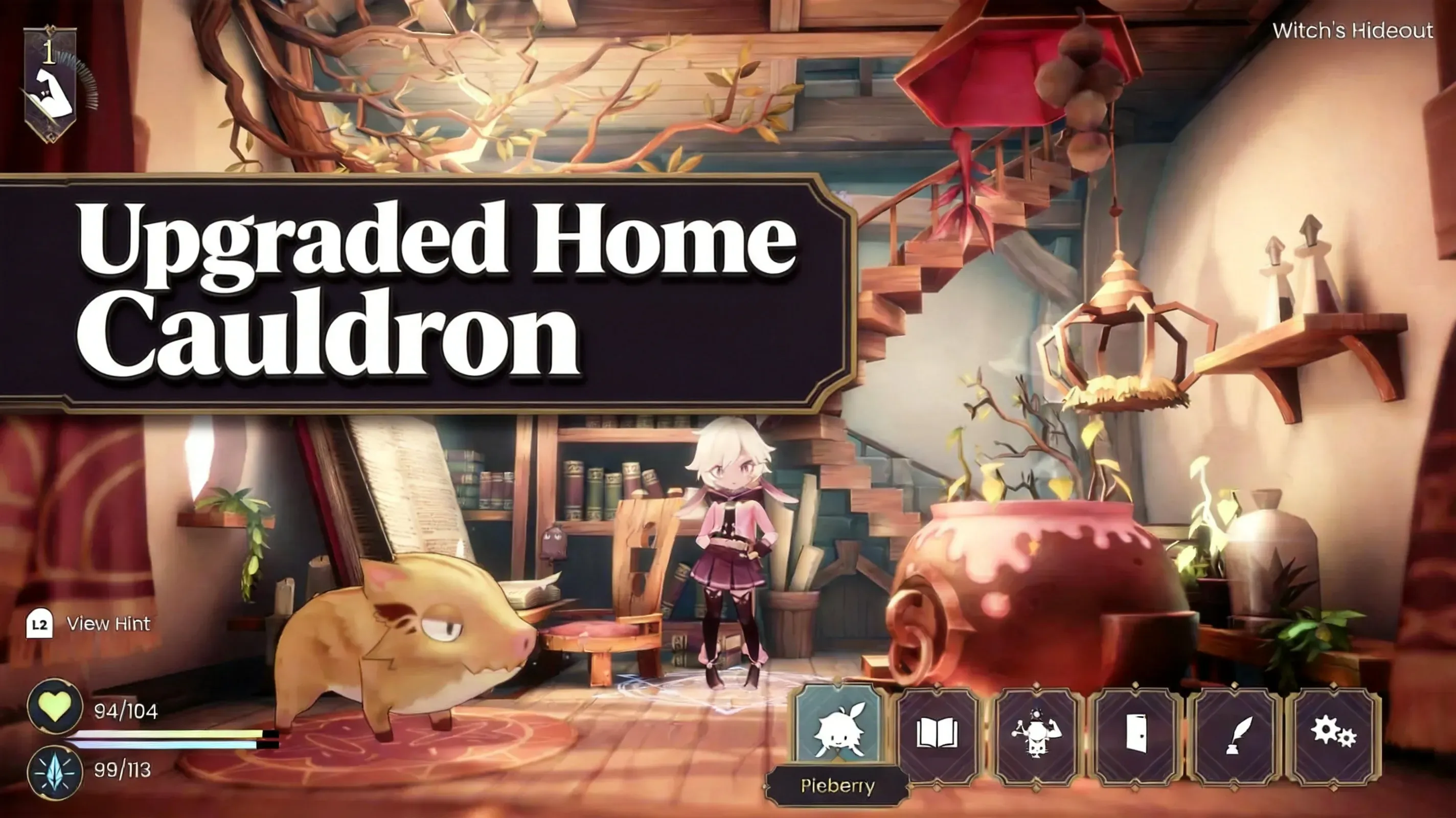 Pieberry crafting at upgraded home cauldron