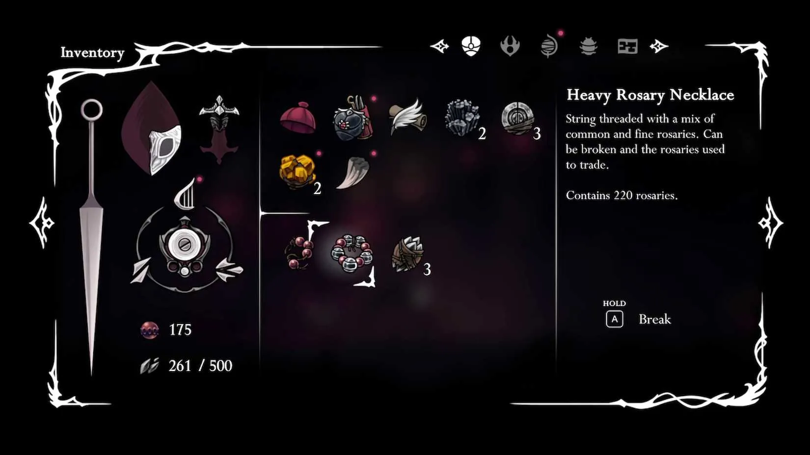 Heavy Rosary Necklace reward from Loddie's 25-hit challenge