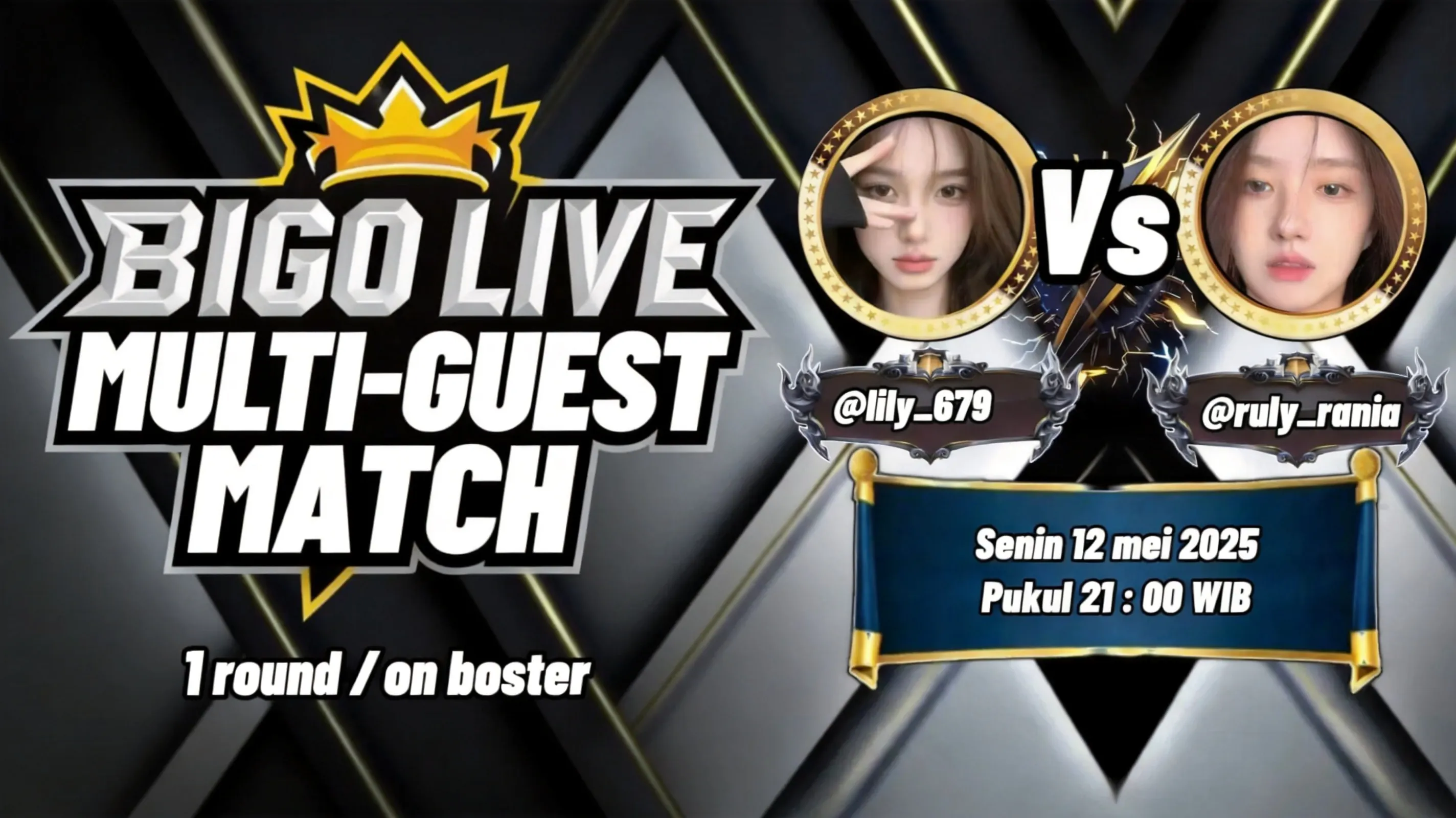 Bigo Live multi guest stream with 4 hosts