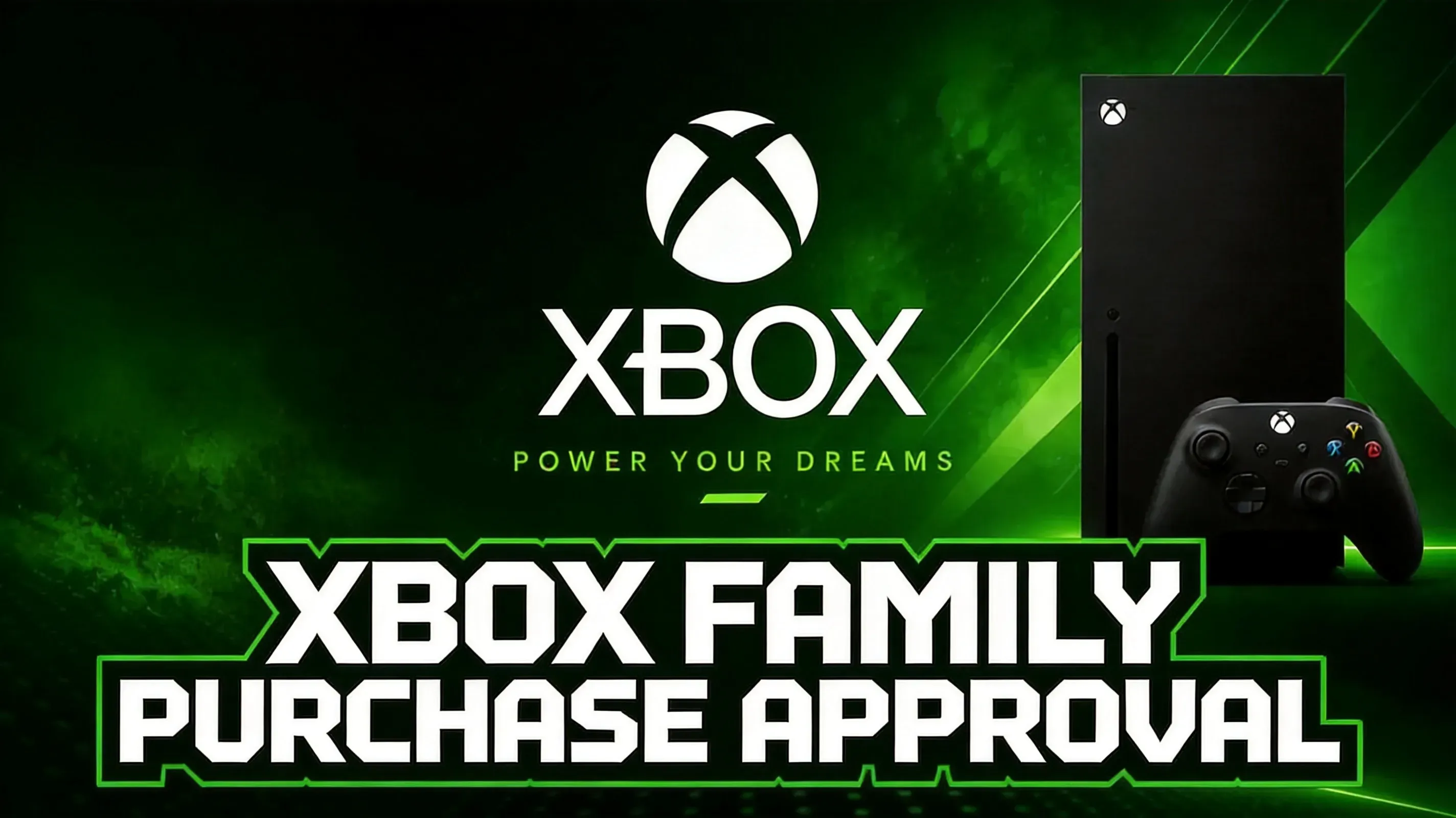 Xbox dashboard showing family purchase approval screen