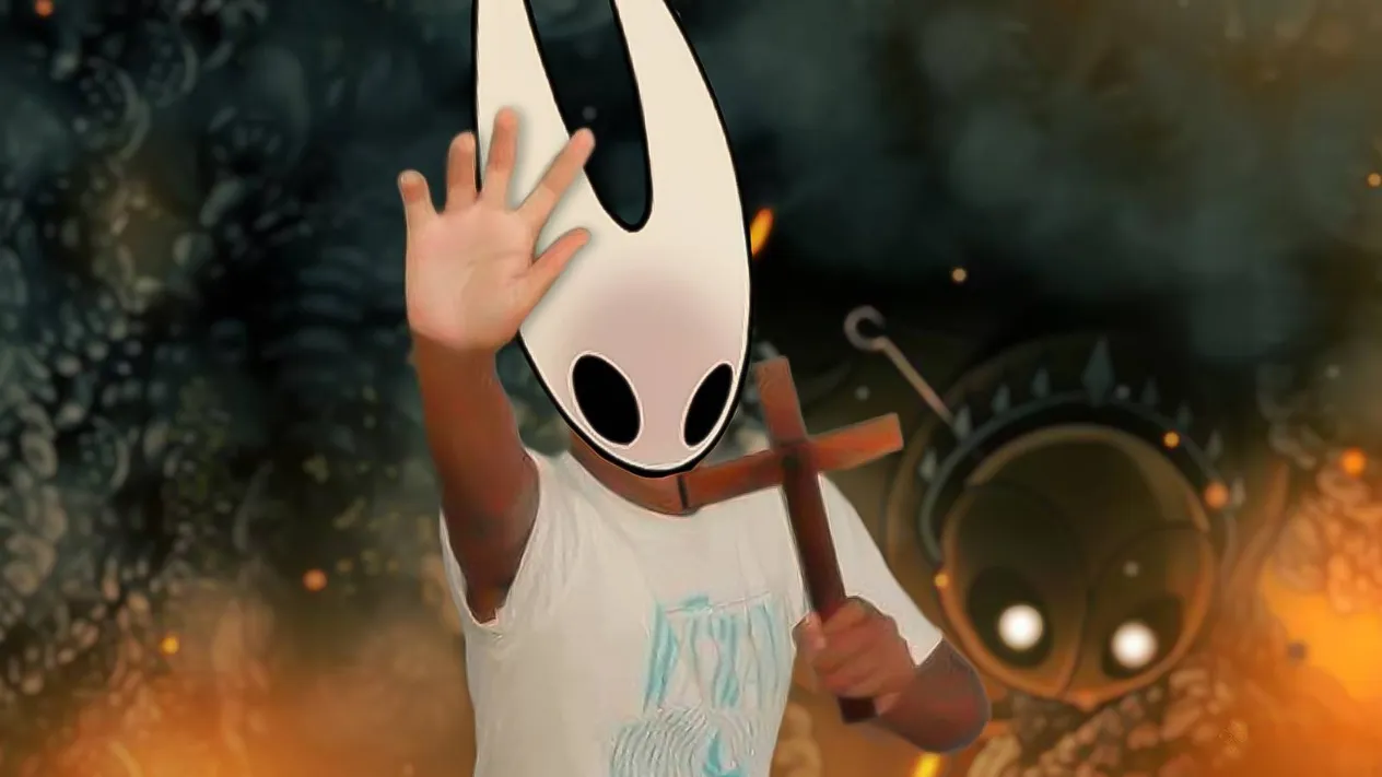 A scared Hollow Knight fan facing the shadow of Silksong