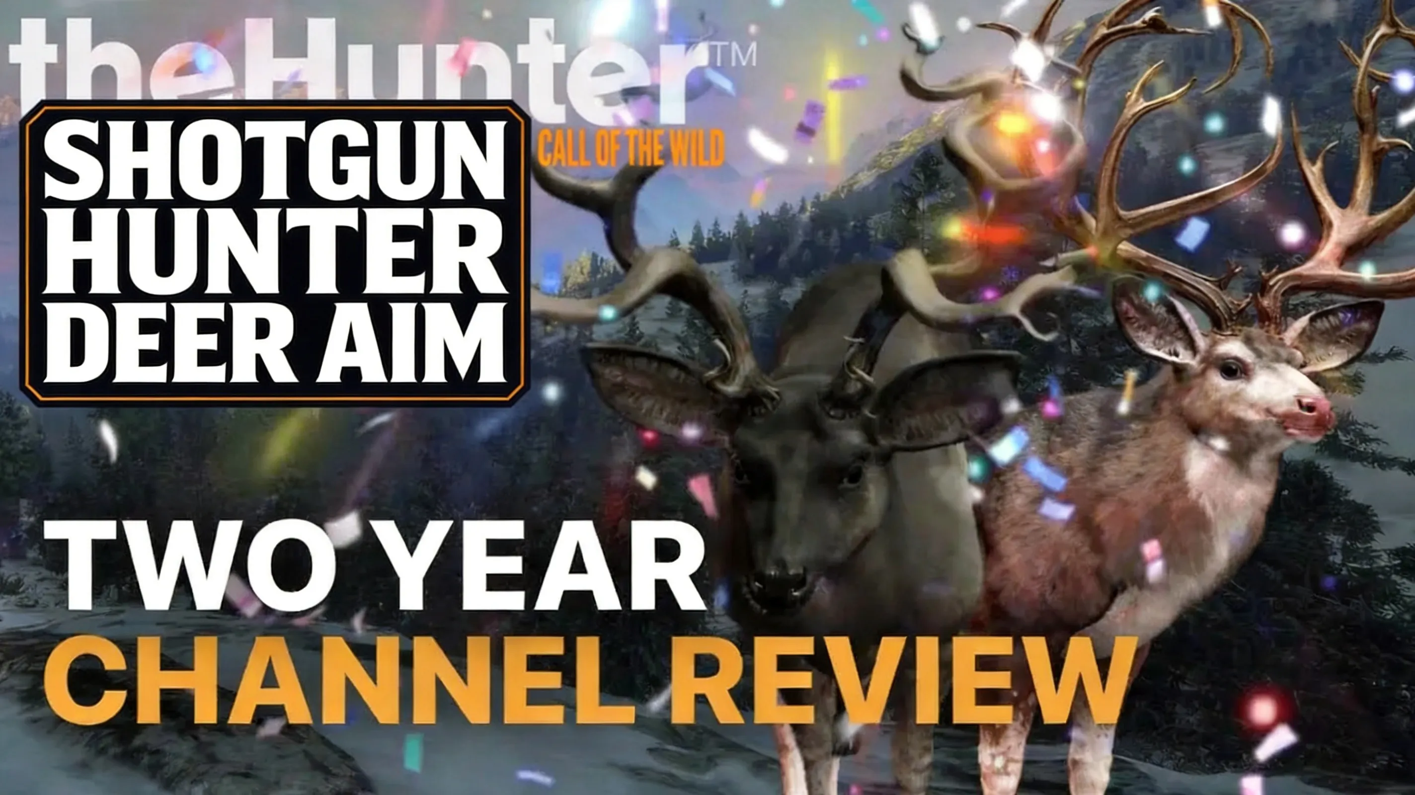 Shotgun hunter aiming at deer in brush