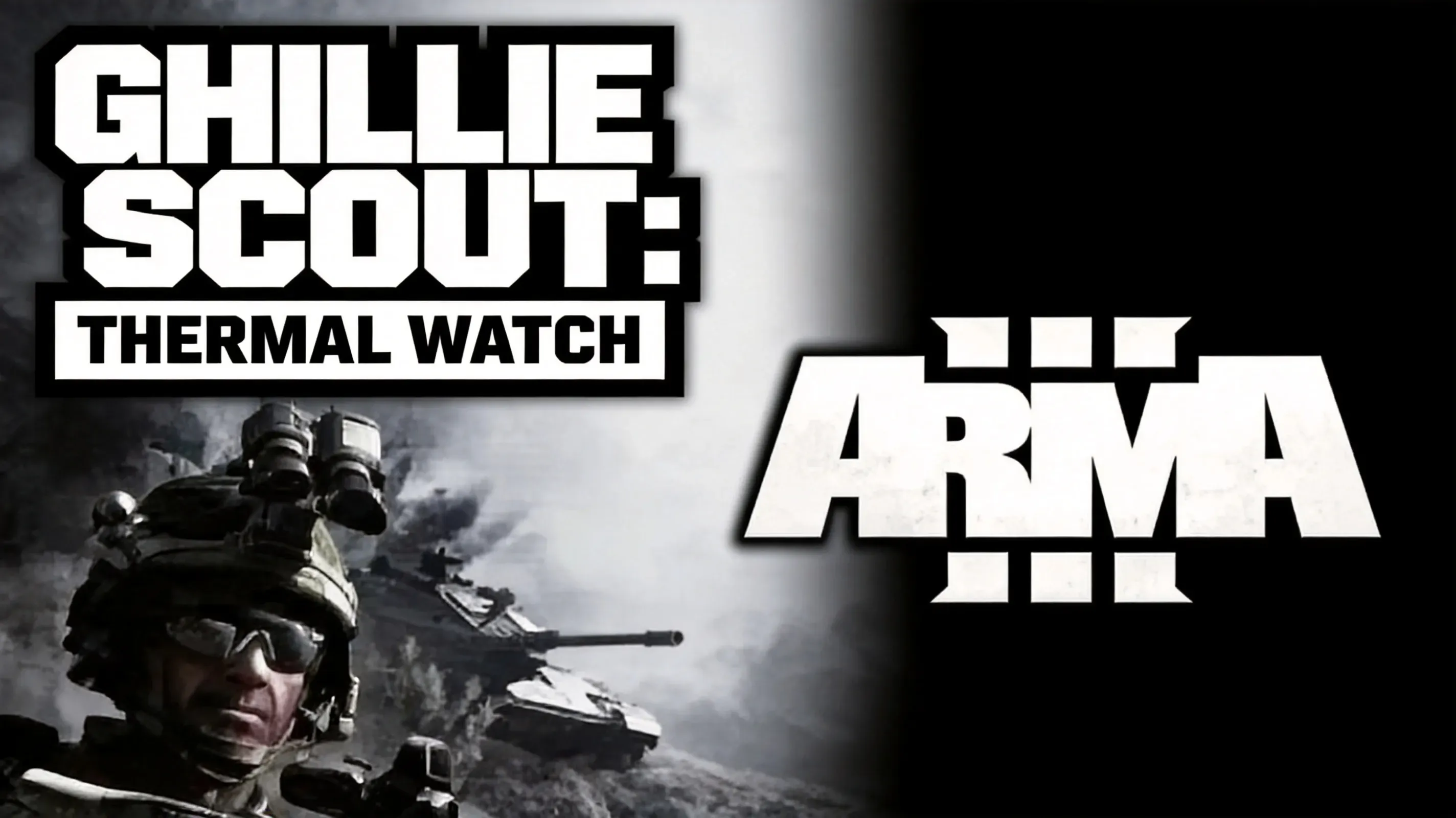 Ghillie scout observing enemies through thermal optic