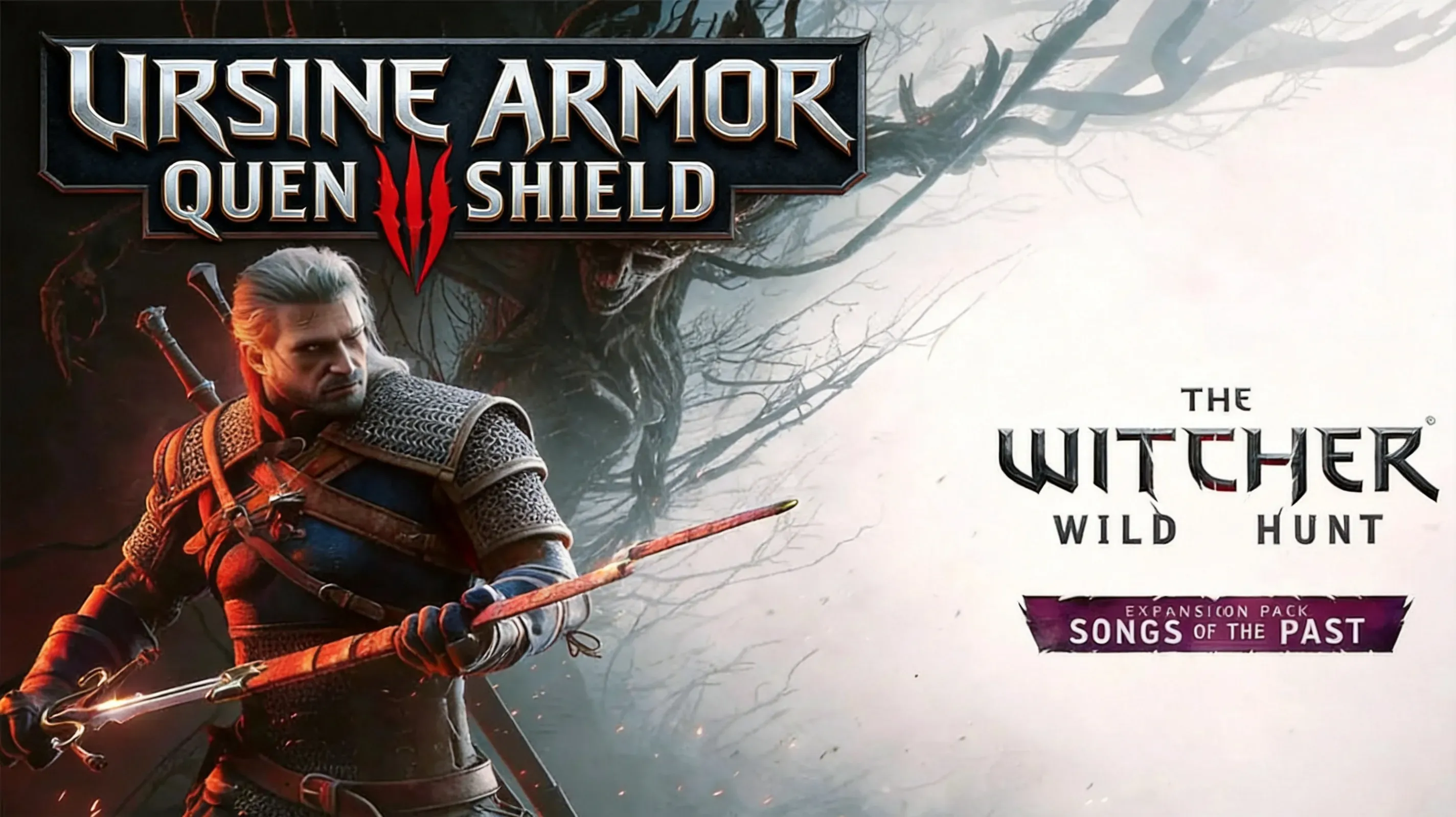 Geralt in Ursine armor casting Quen shield