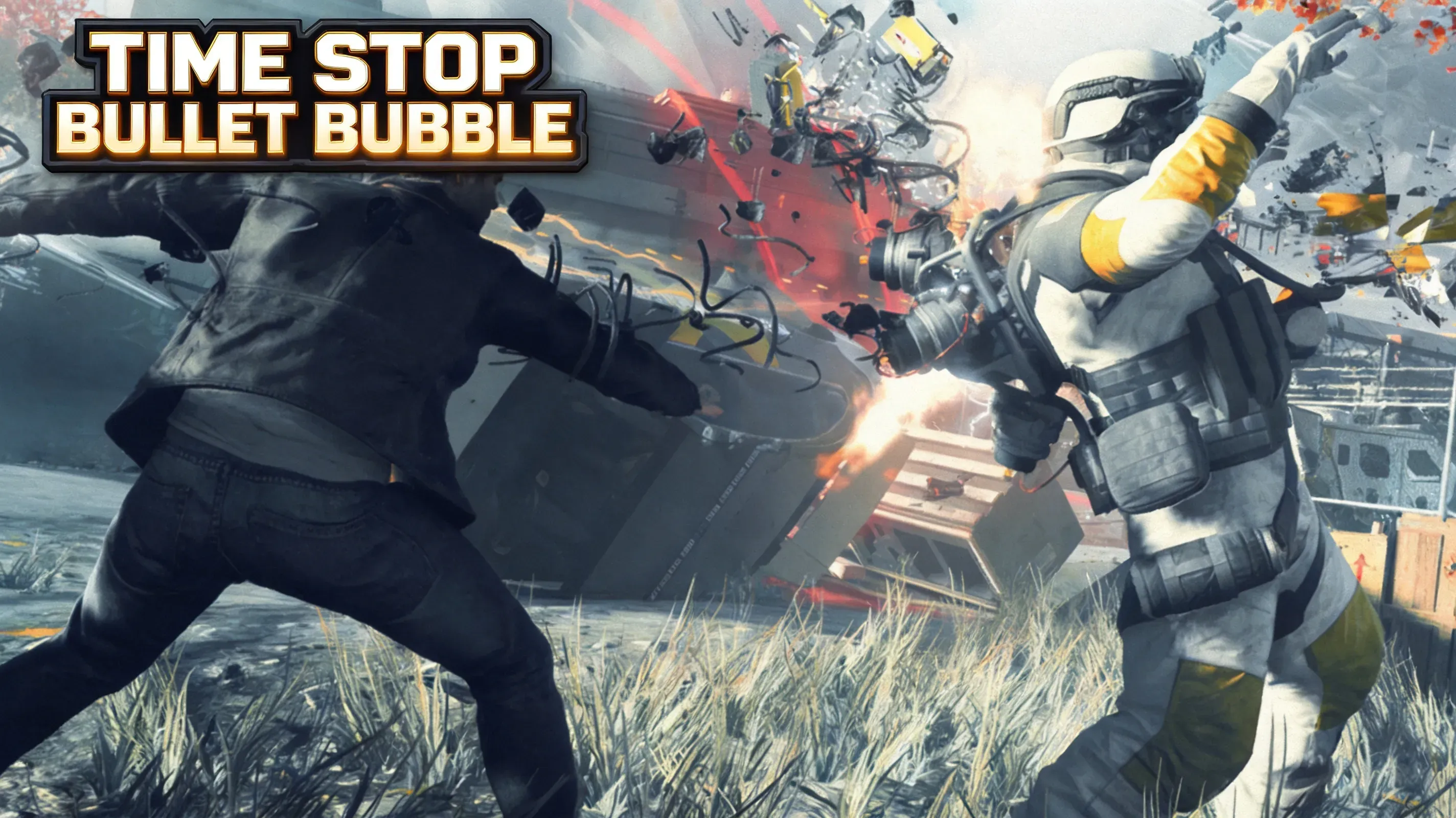 Quantum Break Time Stop bubble with glowing suspended bullets