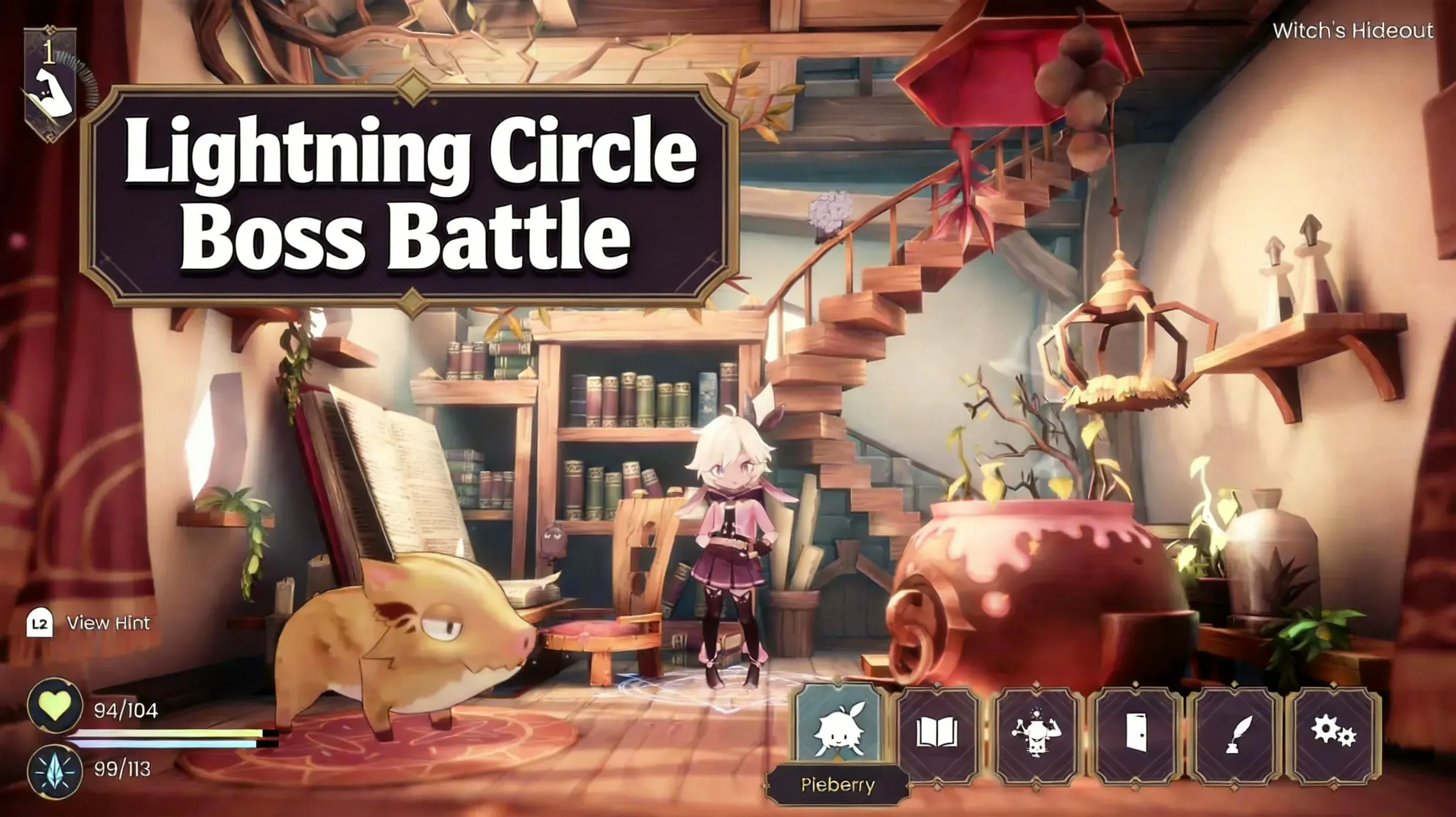 Pieberry casting lightning circle during boss battle