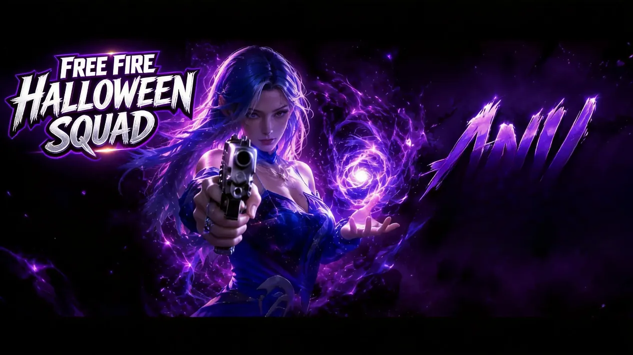 Free Fire Halloween lobby with masked squad