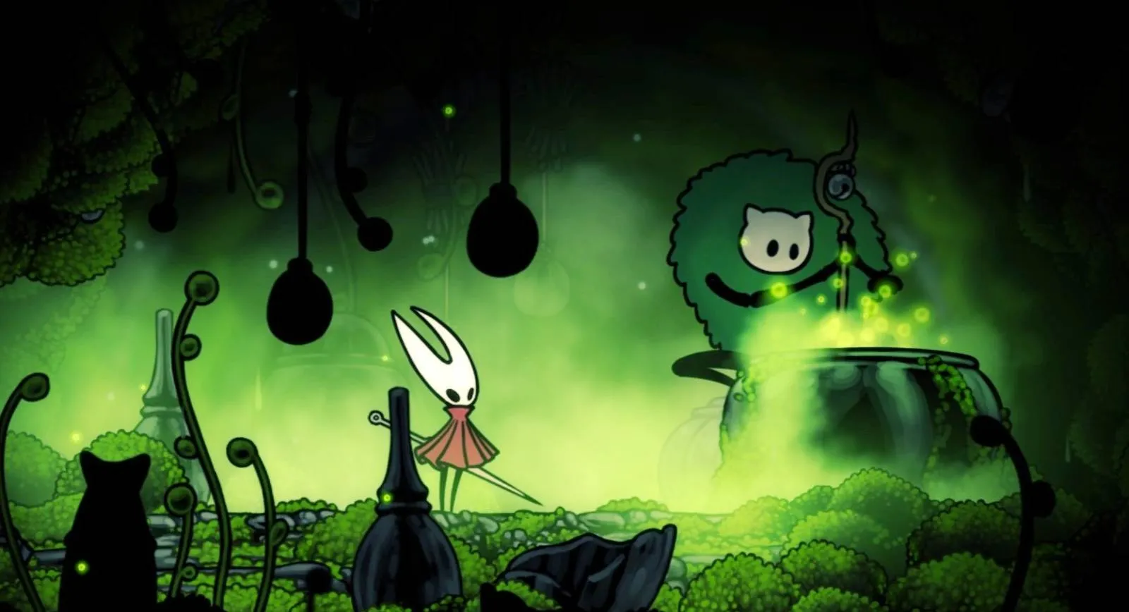 Hornet and the Moss Druid in Silksong