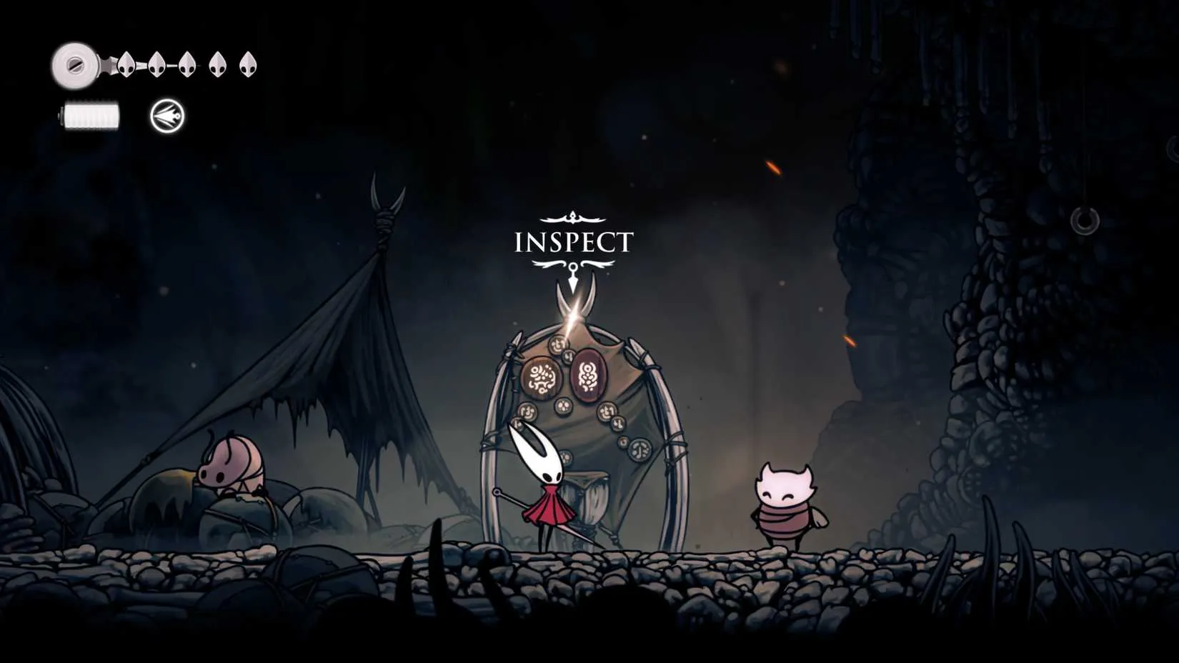 A Silksong quest reward screen showing rosary beads and items