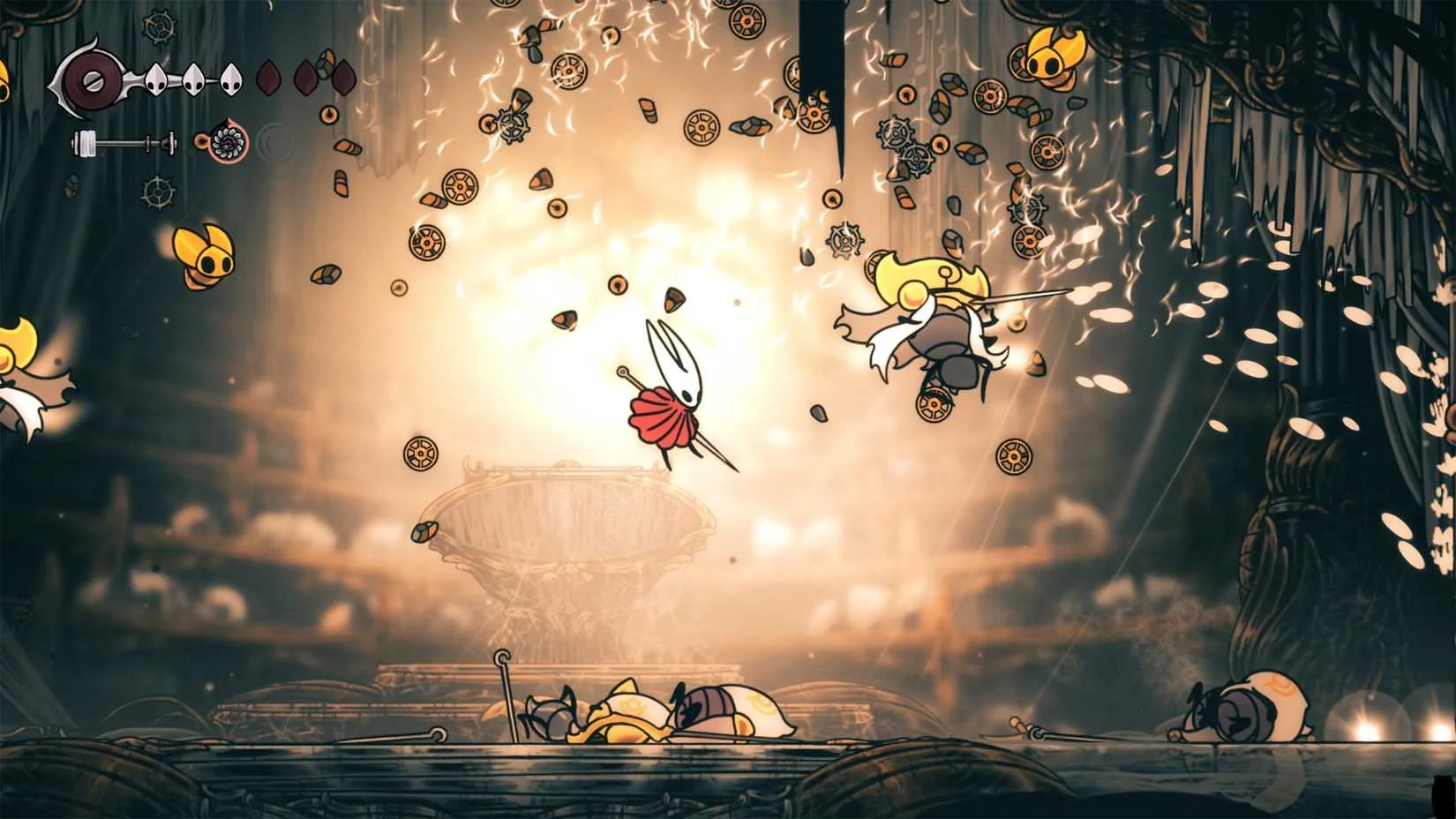 Hornet facing the High Halls enemy gauntlet