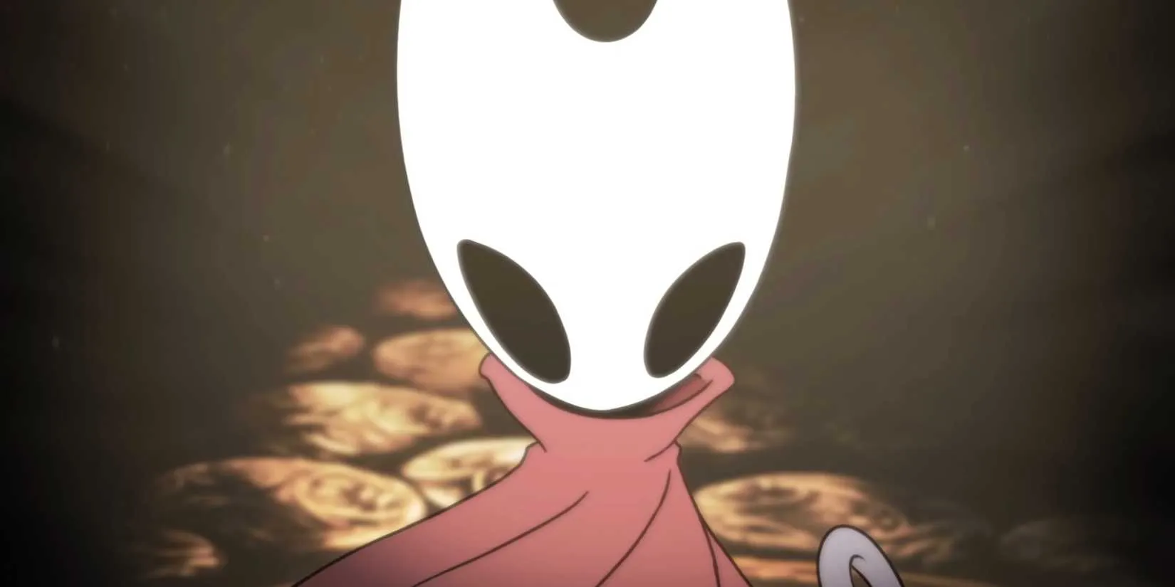 Hornet standing on a dark road in Silksong