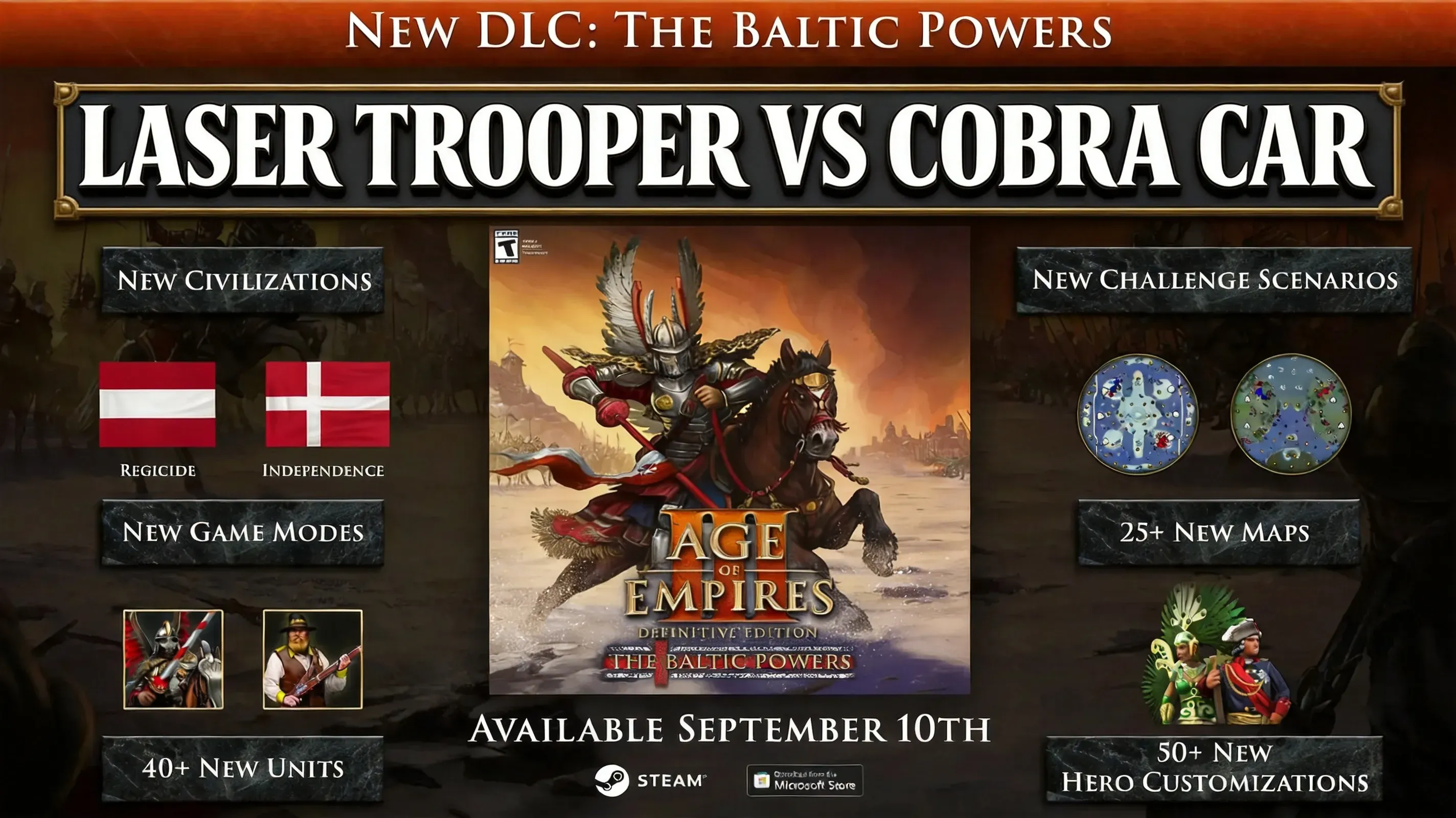 Laser Trooper and Cobra Car units in battle