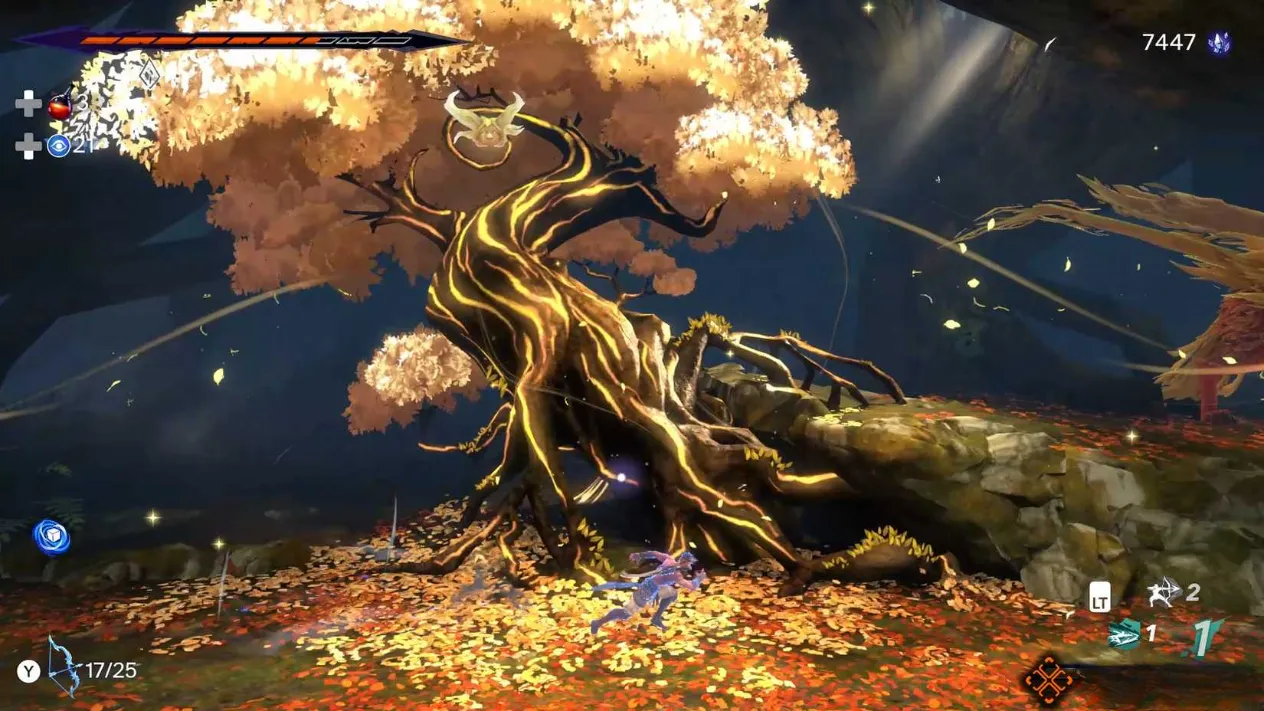 Sargon running in front of a giant Wak-Wak tree