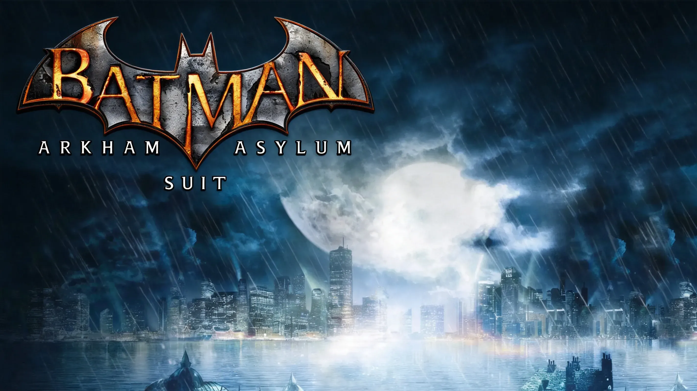 Batman fighting knife thug and lunatic in Arkham Asylum