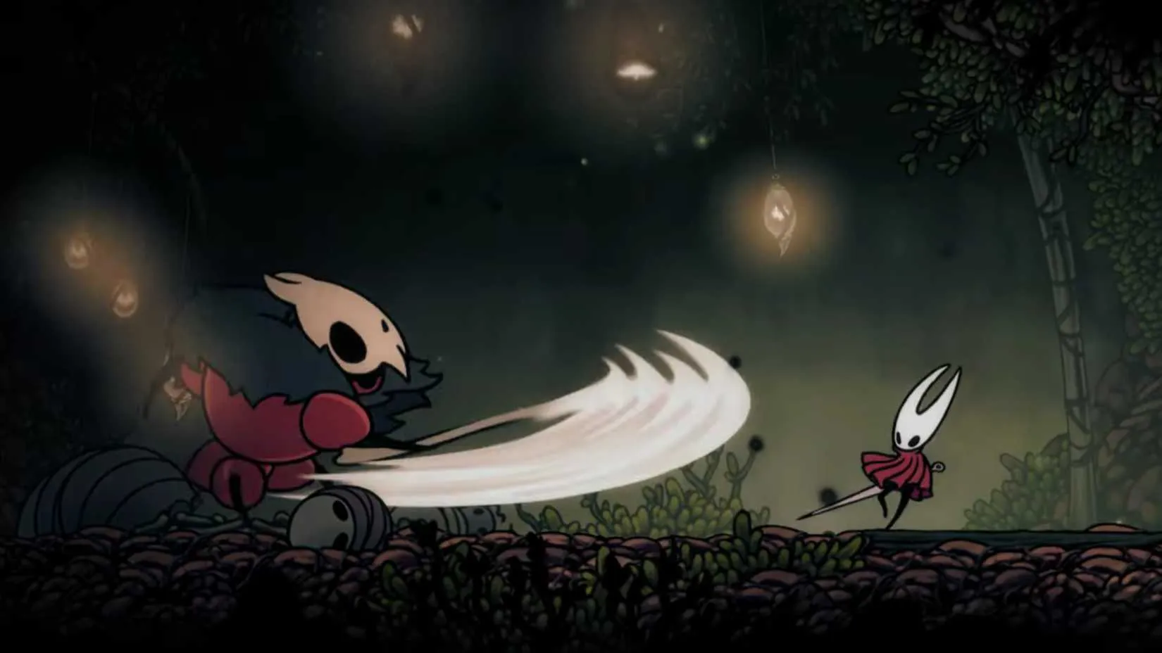 Hornet facing a tough early encounter in Hollow Knight Silksong